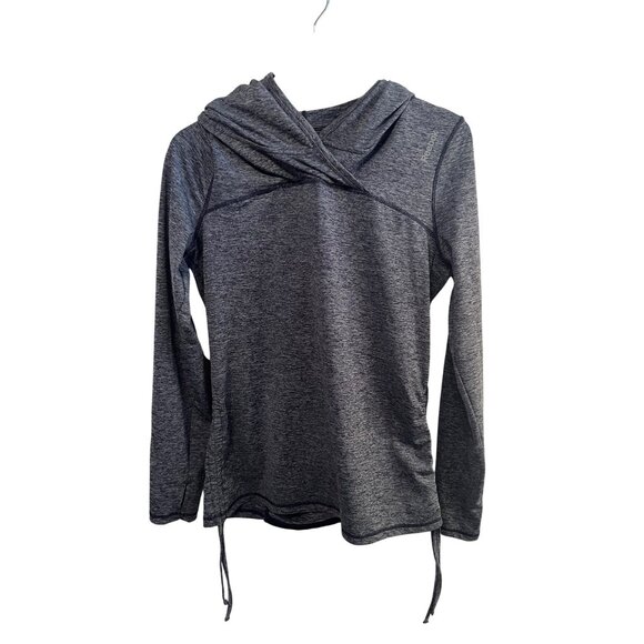Reebok Heathered Gray Long Sleeve Hoodie Women's Size M Athletic Top - Picture 1 of 6